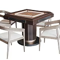 Modern Wooden Entertainment Table With Square Top Four Chairs And Decorative Center