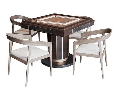 Modern Mahjong Table and Chair 3d model