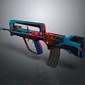 Futuristic Modern Rifle Design With Blue Red Accents And Tech Inspired Details 3d model