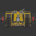 Yellow Mechanical Smart Machine with Tracked Base and Industrial Robotic Components 3d model