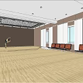 People Practicing Yoga in Spacious Fitness Studio With Mirror Walls Wooden Floors and Decorative Paintings