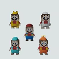 Colorful Cartoon Character Dolls With Vibrant Outfits Different Hats And Playful Look