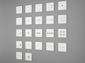 Switch light socket combination panel 3d model