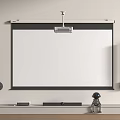 Projection Monitoring Setup With Screen Projector And Surveillance Camera On Desktop