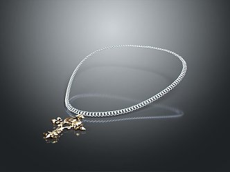 Modern Necklace Chain Silver Chain Silver Necklace Bracelet 3d model