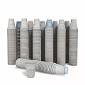 Commercial Equipment Stacked Disposable Cups With Transparent Packaging For Business Use