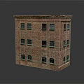 Red Brick Building with Multiple Windows and Classic Architectural Design 3d model