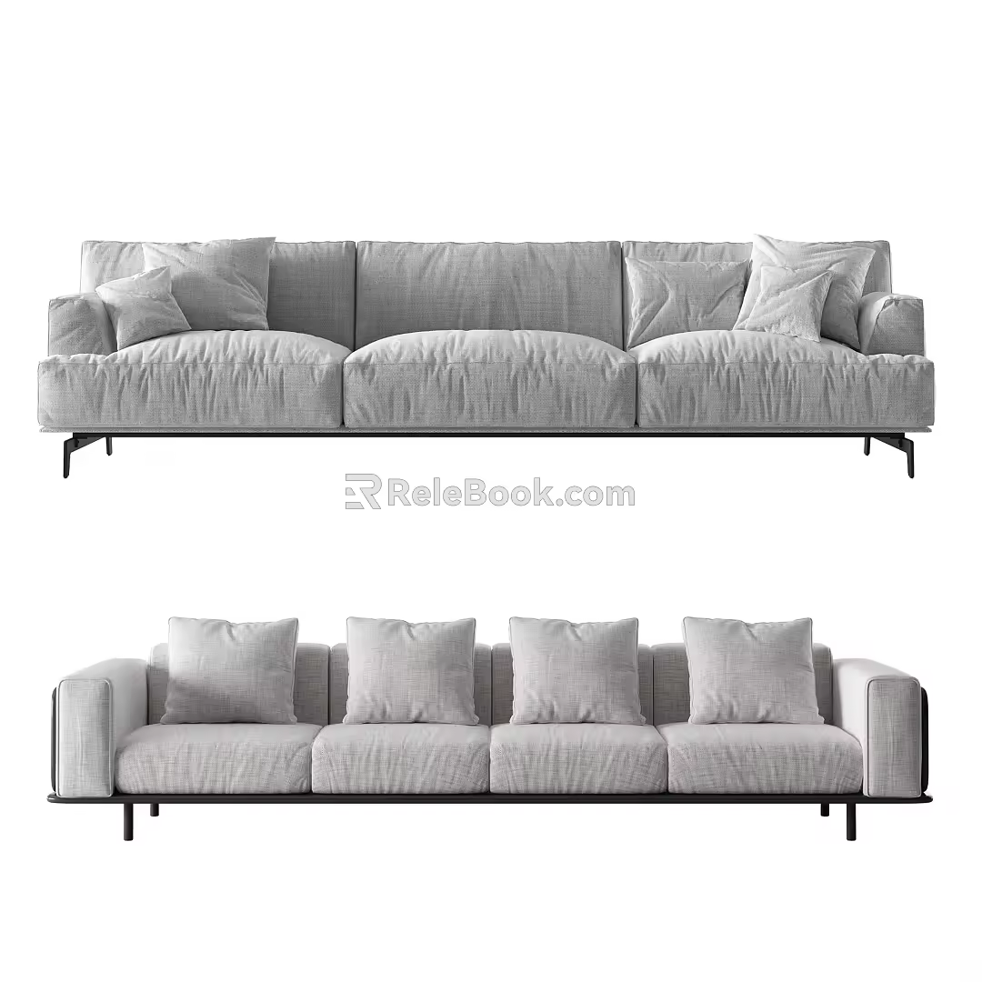 Modern Combination Sofa Multiplayer Sofa 3d model