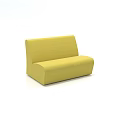 Yellow Two Seater Sofa With Modern Simple Design And Comfortable Upholstery 3d model
