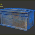 Antique Wooden Chest With Worn Surface Wooden Lid And Metal Latch