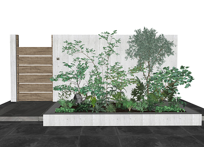 Modern landscape sketch landscape plants 3d model