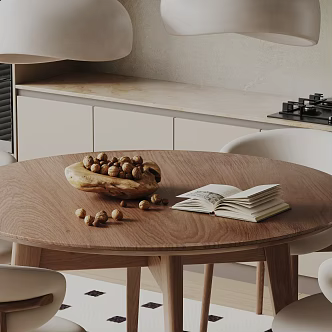 Tableware Walnut Fruit Plate Food Books 3d model
