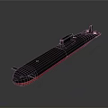 Black And Red Submarine Model 3D Rendering With Detailed Design Features 3d model