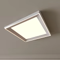 Sleek Modern Square White Flush Mount Ceiling Light Illuminated Indoors