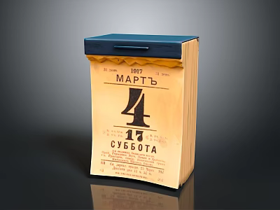 Vintage Paper Bag With March 4 Saturday Text And Blue Lid 3d model