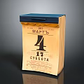 Vintage Paper Bag With March 4 Saturday Text And Blue Lid