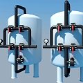 Water purification filter tank sewage treatment system 3d model