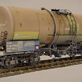 Old Rusty Industrial Railway Tank Car with Ladder and Valves on Tracks
