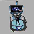 Interactive VR Experience Platform With User Wearing Headset And Large Screen