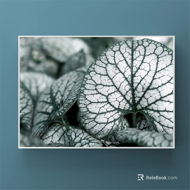 Artistic Plant Painting With Detailed Leaf Veins And Wall Decor Design 3d model 