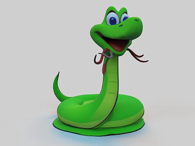 Cute Snake Cute Little Snake Baby Cartoon Snake Expression Bag Snake Furry Snake Gentle Snake Active Snake Smart Snake Fun Snake Toy Snake Ornament 3d model