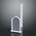 White Decorative Columns Featuring Arched Top And Textured Design For Home Decor