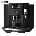Modern Automatic Coffee Machines With Digital Display And Black Silver Design