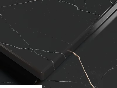 Black Marble Component With White Crack Patterns And Polished Edge Surface 3d model