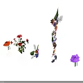 Colorful Decorative Plants With Various Flowers Green Leaves And Vibrant Shapes