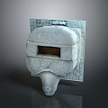 Traditional Stone Furniture With Intricate Carved Patterns Recessed Section And Square Brick Textured Base