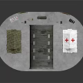 Military Style Tents With Medical Stations And Emergency Equipment In Field Setup