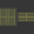 Pair Of Square Metal Drainage Grates With Grid Pattern For Floors
