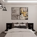 Modern Apartment Living Room With White Sofa Chandelier Floor to Ceiling Windows And Wall Art