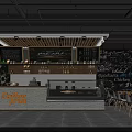 Bubble Tea Shop Interior With Brick Wall Counter Display Case And Chalkboard Menu
