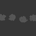 Various Arbor Trees With Green Foliage And Trunks Display Different Poses Against Dark Background