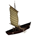 fishing boat wooden boat 3d model