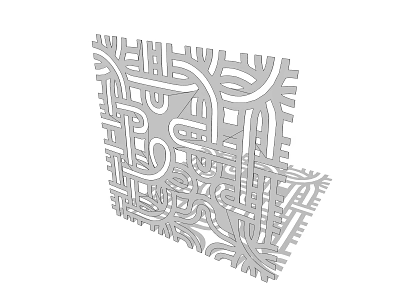 Decorative Gray Wall Panel With Intricate Laser Cut Geometric Patterns And Artistic Design 3d model