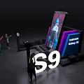 Smartphone Display Featuring Anime Character On Screen With Colorful Stand And Lighting