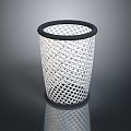 Modern Household Trash Can With Mesh Design And Black Rim Plastic Material