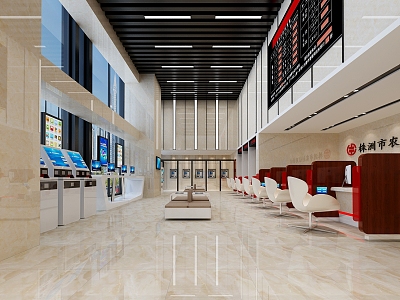 Modern Bank Lobby 3d model