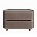 Elegant Modern Luxury Bedside Table with Leather Surface and Metal Support Legs 3d model
