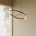 Modern Circular Illuminated Pendant Light With Window Blinds And Natural Light 3d model