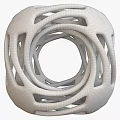 Modern Abstract Orange Ornamental Decor Piece With Circular Ring Design And Smooth Shiny Surface