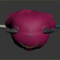 Cute Cartoon Demon Character with Pink Hair Horns Crown Stars Big Eyes and Feather