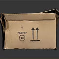 Open Cardboard Box For Packaging Household Items With Upward Arrows And Markings