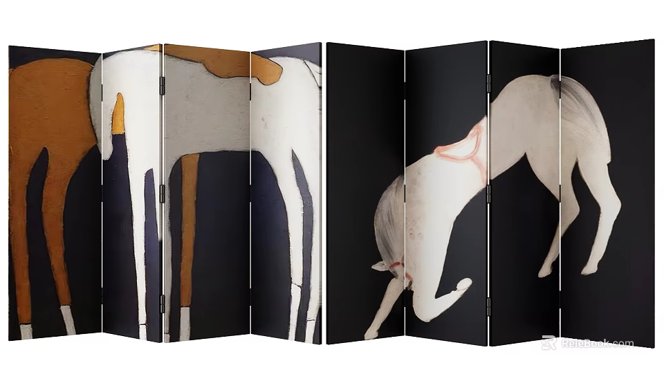 Screen With Artistic Horse Patterns For Modern Decor 3d model