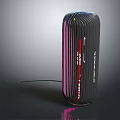 Modern Cylindrical Wired Speaker With Red Pink LED Lights For Home Daily Electrical Appliance