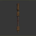 Wooden Device With Two Vertical Handles And Double Layers Of Metal Spikes On Base