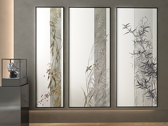 New Chinese Plant Painting Decorative Painting 3d model