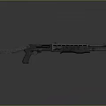 Tactical Metal Shotgun With Barrel Stock Magazine And Grip Features